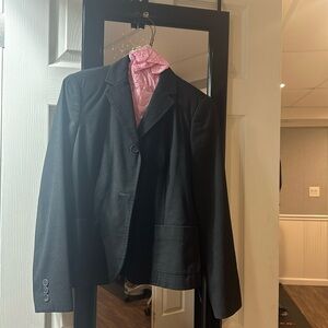 Black and white pinstripe blazer